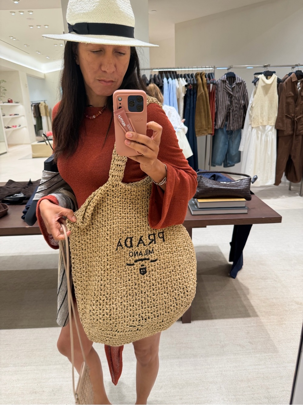 Milano Natural Straw Tote - Picture 7 of 8